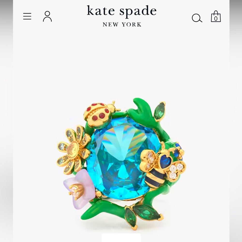 Kate Spade Garden Friends Statement Ring Size 7